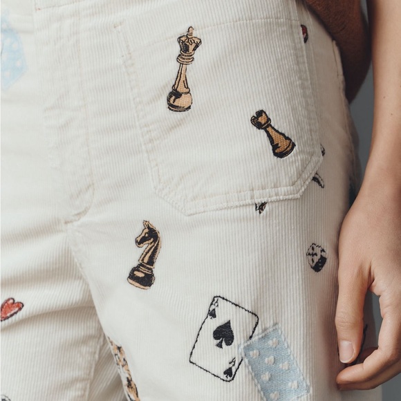 Maeve Colette Ivory Cropped Pants with Playful Print - Picture 2 of 16